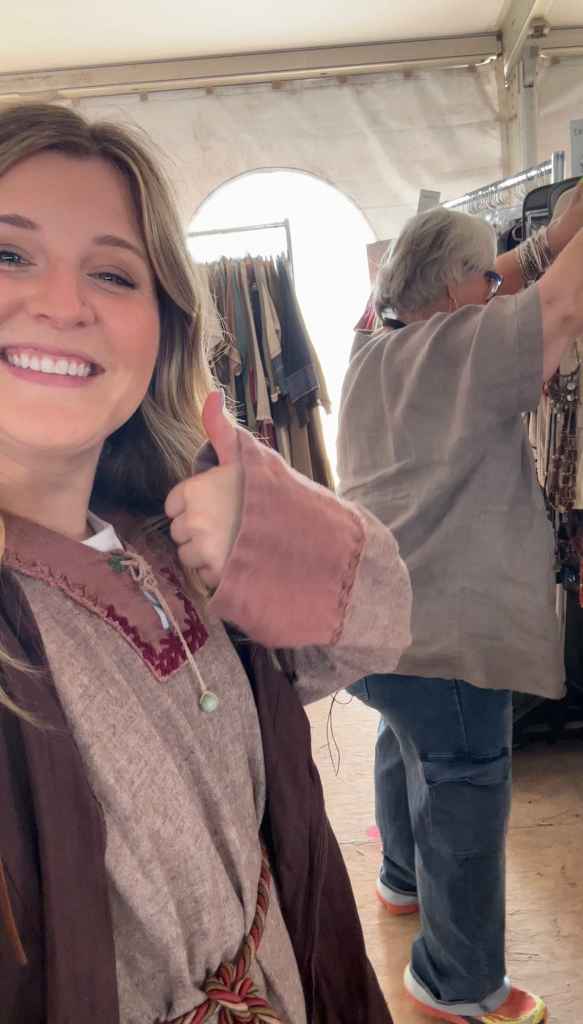 I got to visit The Chosen set and Leila Heise picked out my costume with her signature keen eye for detail