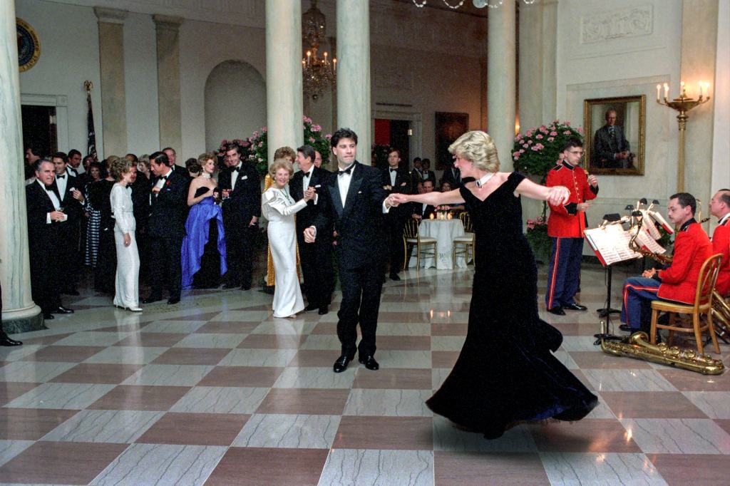 Princess Diana and John Travolta dance at the White House in 1985