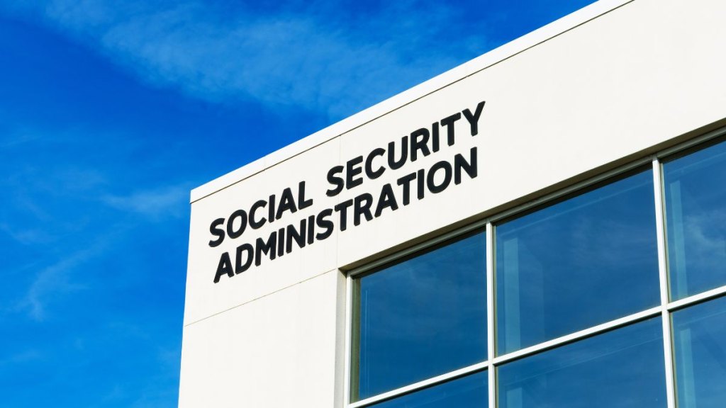 Social Security Administration sign on field office building. SSA is an independent agency of the U.S. federal government that administers Social Security