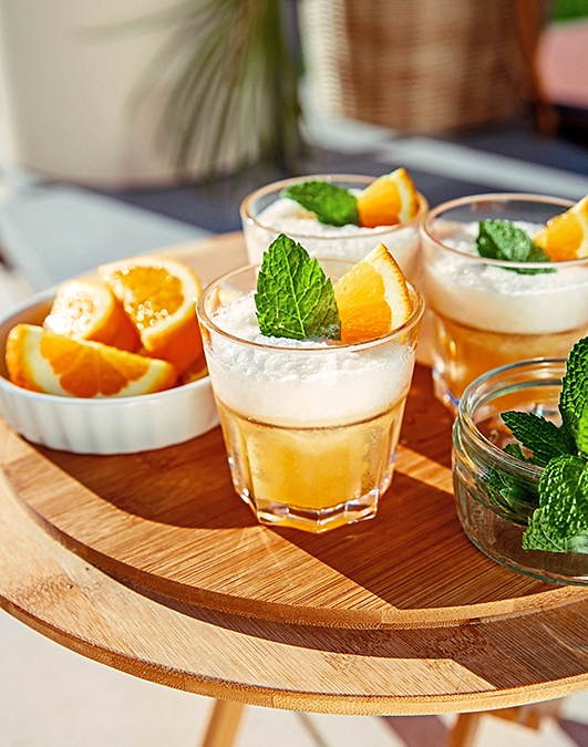 Orange Bourbon Smash cocktail