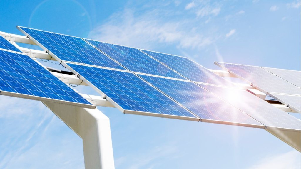 Sun Flare on Solar Panel