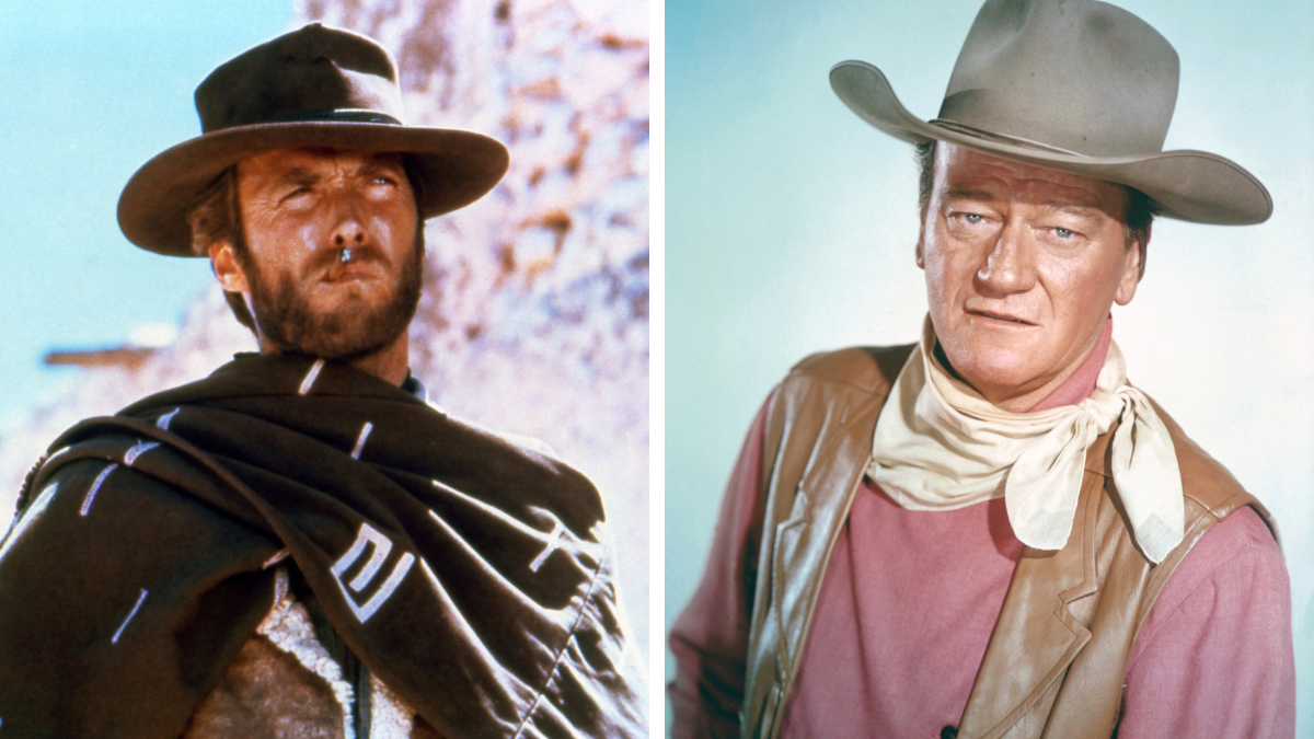 Clint Eastwood, A Fistful of Dollars, 1964 ; John Wayne, 1970