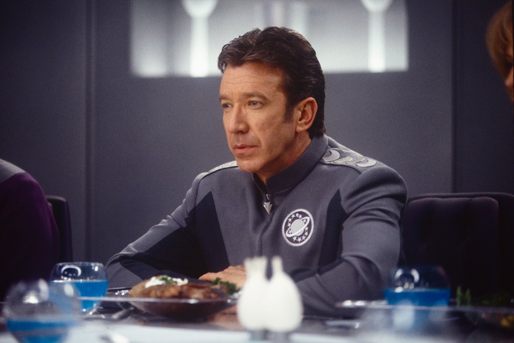 Actor Tim Allen on the set of the film, 'Galaxy Quest', Los Angeles. USA, 1999.