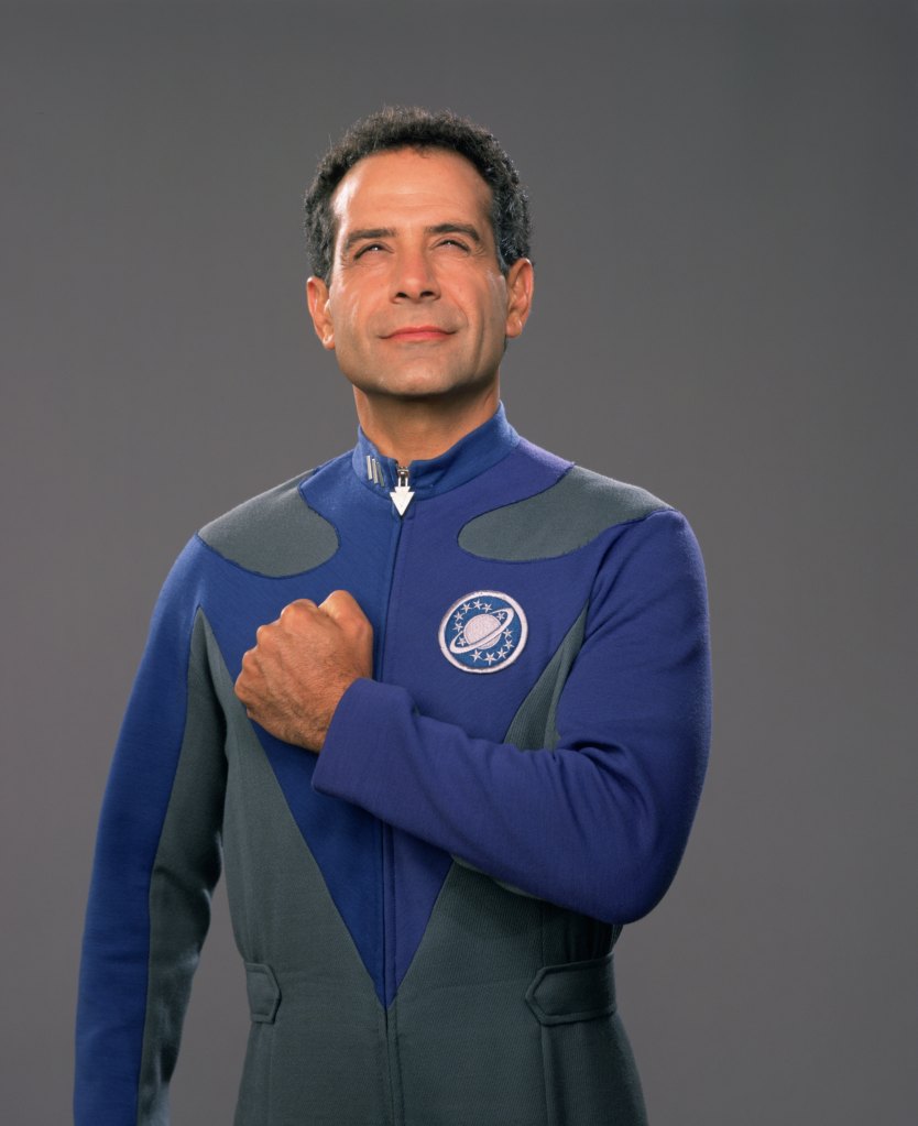 American actor Tony Shalhoub as actor Fred Kwan, himself in costume as Tech Sergeant Chen in a publicity still for the film 'Galaxy Quest', 1999. 