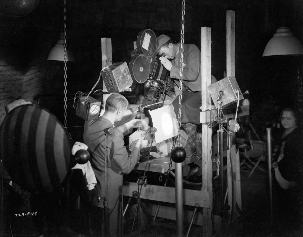 1935: James Whale (1893 - 1957) directs English actress Elsa Lanchester (1902 - 1986) in the classic horror sequel 'Bride of Frankenstein'