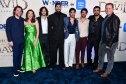 NASHVILLE, TENNESSEE - SEPTEMBER 30: (L-R) Jon Gunn, Ayelet Zurer, Michael Iskander, Aury Alby, Sam Otto, Ethan Kai Alexander Uloom and Jon Erwin arrives at The House of David + Wonder App Launch Party at The Fisher Center for the Performing Arts on September 30, 2025 in Nashville, Tennessee.