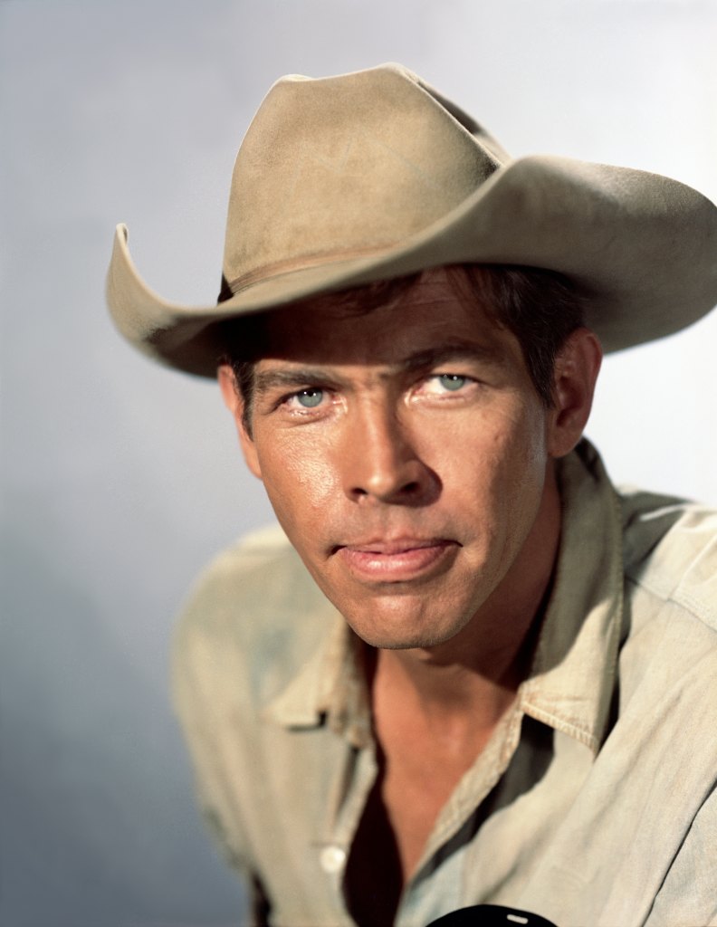 James Coburn on the set of "The Magnificent Seven".