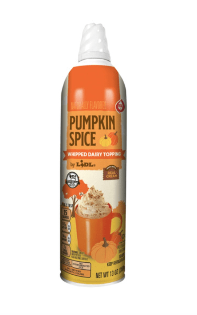 Lidl Pumpkin Spice Whipped Dairy Topping