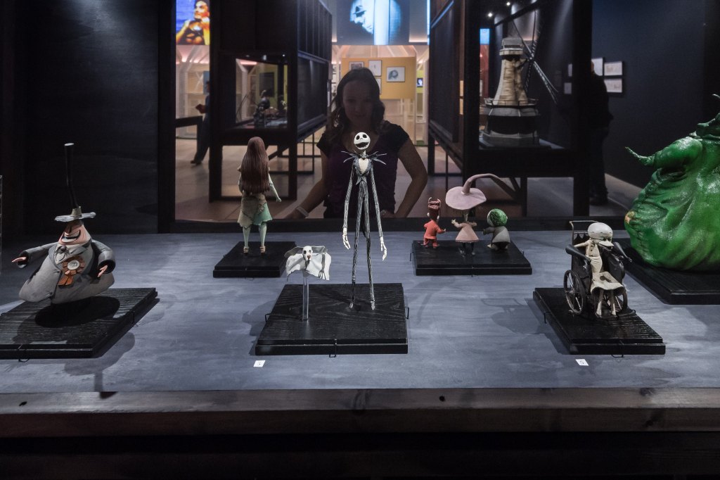 Puppets from The Nightmare Before Christmas on display in museum