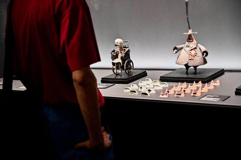 Puppets from The Nightmare Before Christmas on display in museum