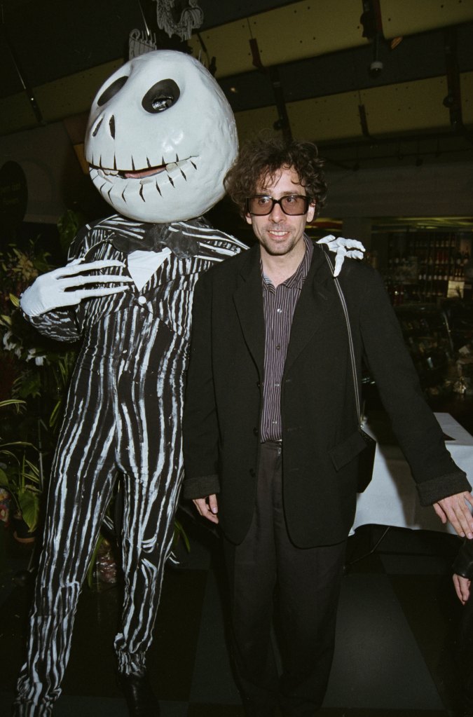Tim Burton with person in Jack Skellington costume