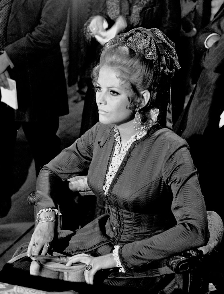 Claudia Cardinale on the set of Once Upon a Time in the West