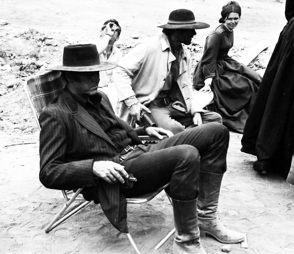 Henry Fonda behind the scenes of Once Upon a Time in the West