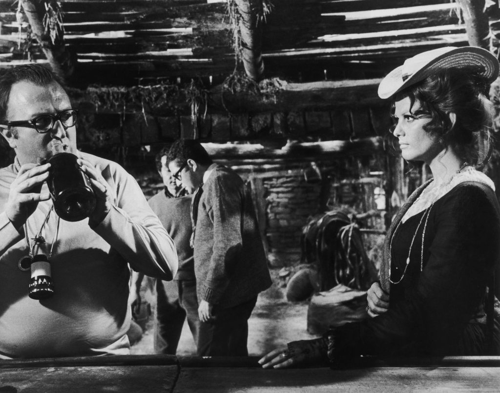 Sergio Leone and Claudia Cardinale on the set of Once Upon a Time in the West