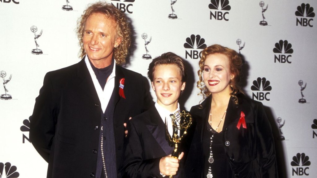Actor Anthony Geary, Actor Jonathan Jackson and Actress Genie Francis attend the 22nd Annual Daytime Emmy Awards on May 19, 1995 at Marriott Marquis Hotel in New York City
