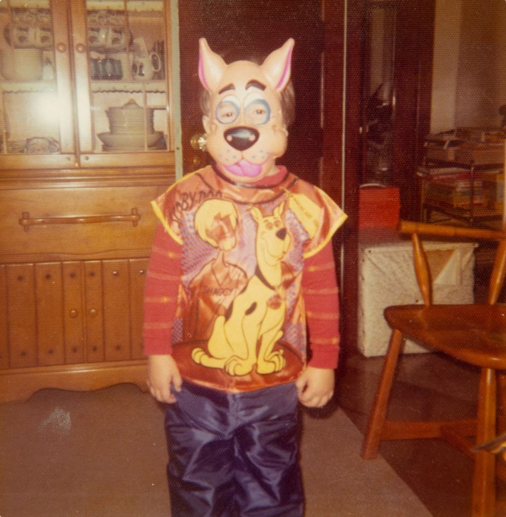 Vintage Halloween expert Bob Richter wears his Scooby-Doo costume in 1975