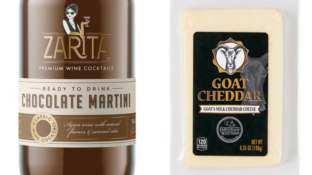 Zarita Chocolate Martini and Emporium Selection Goat Cheddar Cheese