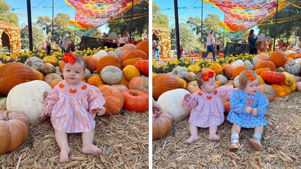 baby sofia at the pumpkin patch