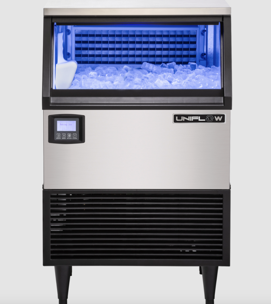 Uniflow Commercial Ice Machine, 75 lb Capacity, Stainless Steel