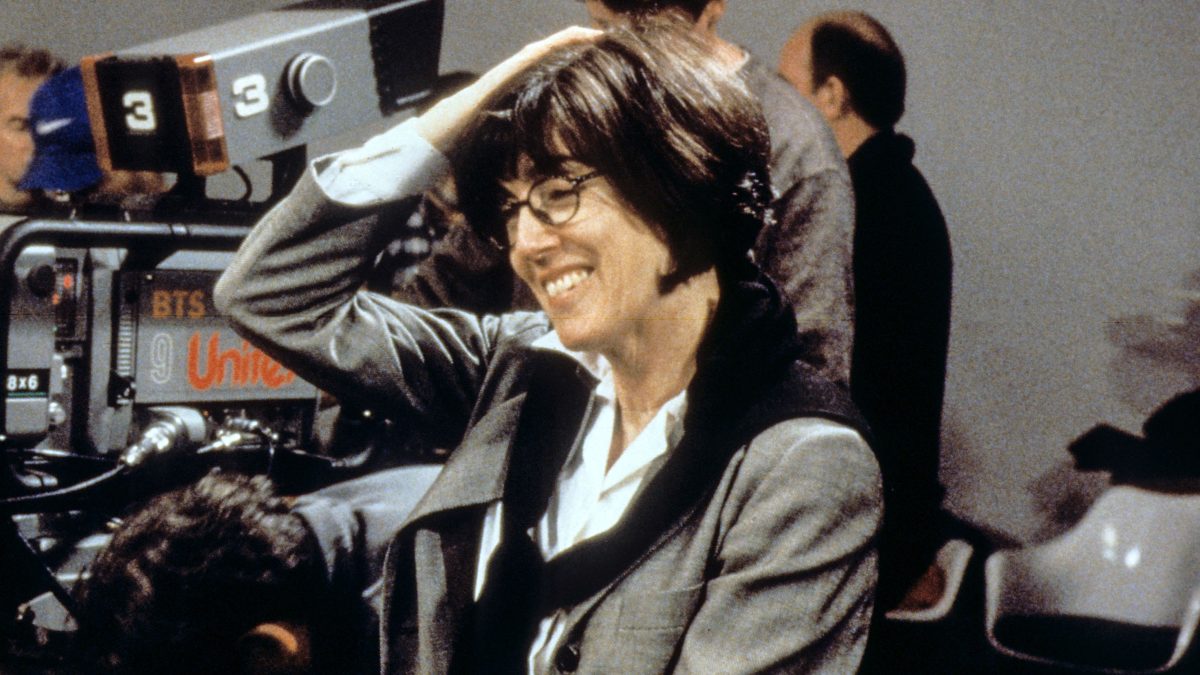 Nora Ephron on the set of 'You've Got Mail' in 1998