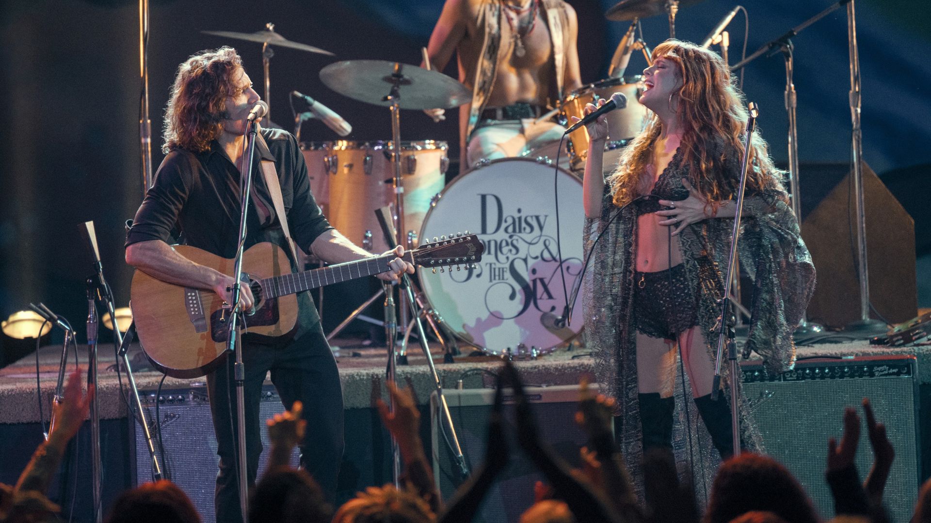 Sam Claflin and Riley Keough in 'Daisy Jones and the Six'