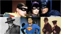 Clockwise from top: Batman, The Green Hornet, Superman and Zorro