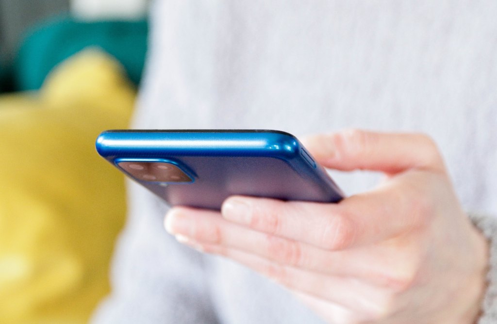 A woman on a cell phone