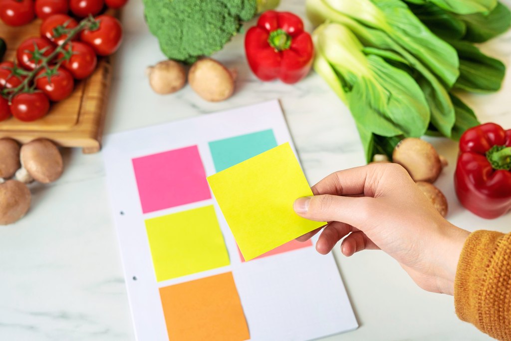 Post-it notes in kitchen
