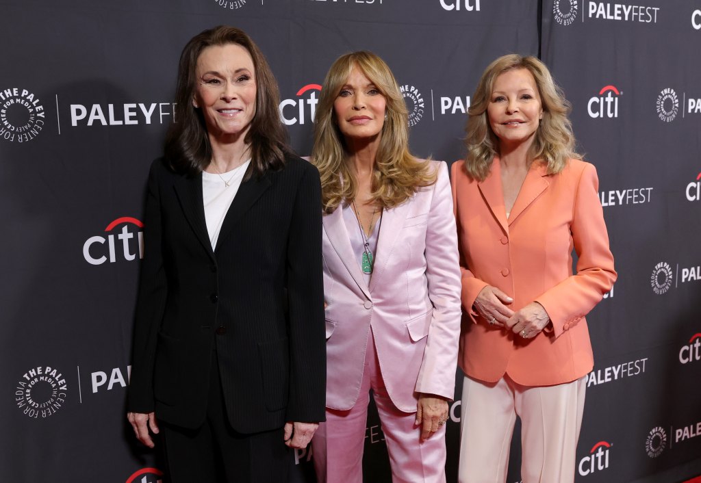 Kate Jackson, Jaclyn Smith and Cheryl Ladd attend the "Charlie's Angels" 50th Anniversary Celebration during PaleyFest LA at Dolby Theatre on April 06, 2026 in Hollywood, California. 