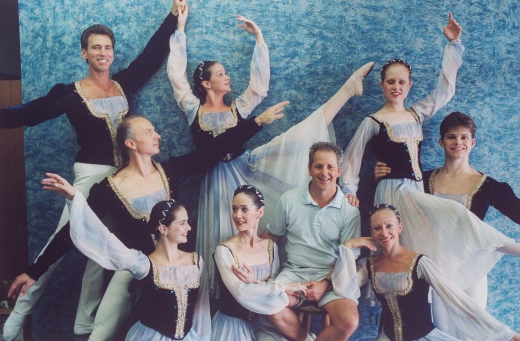 Ex-child actor Keith Thibodeaux (front-2R) posing w. wife, dancer Kathy Denton (front-2L) and other costumed dancers fr. the Ballet Magnificat, a Christian ballet co. he helps run w. Kathy, the founder.