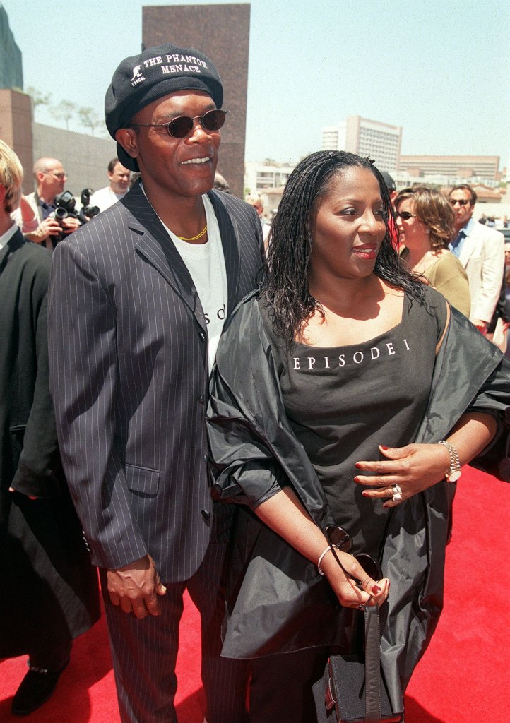 Samuel Jackson and his wife LaTanya, 1999