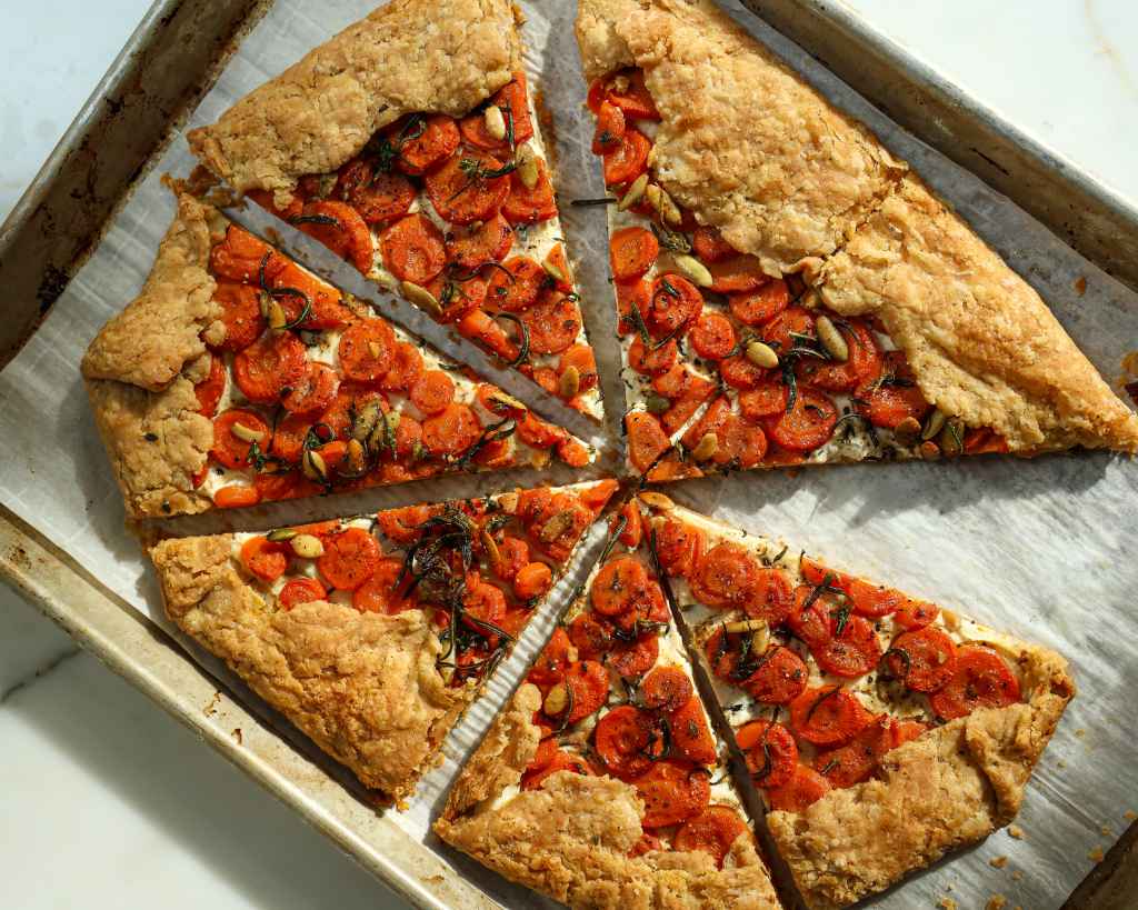 Justine Doiron's Hot Honey Carrots & Ricotta Tart