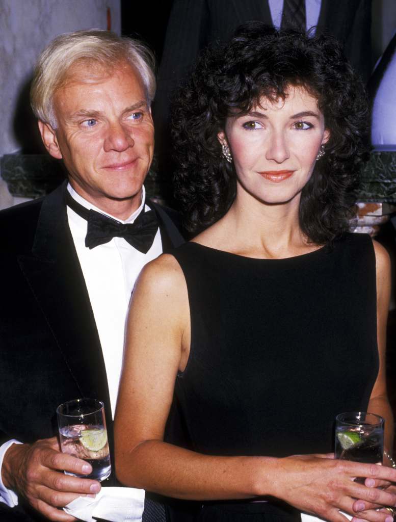 Mary Steenburgen and Malcolm McDowell in 1987