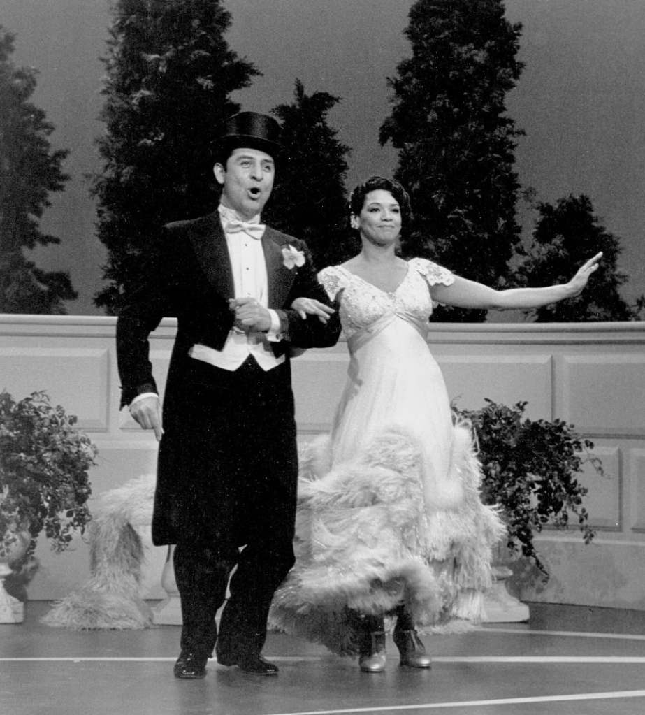 Sonia Manzano dances with Emilio Delgado in her Fred Astaire and Ginger Rogers inspired Sesame Street sketch (1984)