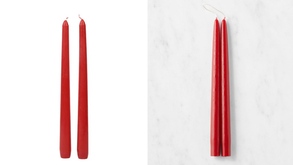 Dollar Tree Candlesticks (L) Williams Sonoma Candlesticks (R)