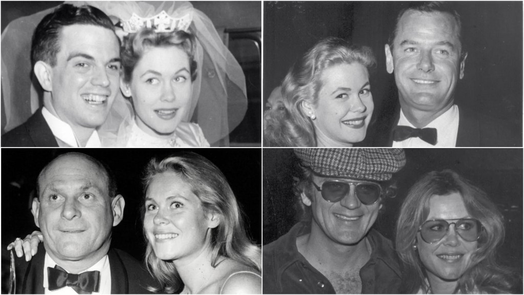 Clockwise from top left: Elizabeth Montgomery with Frederick Cammann, Gig Young, Robert Foxworth, William Asher