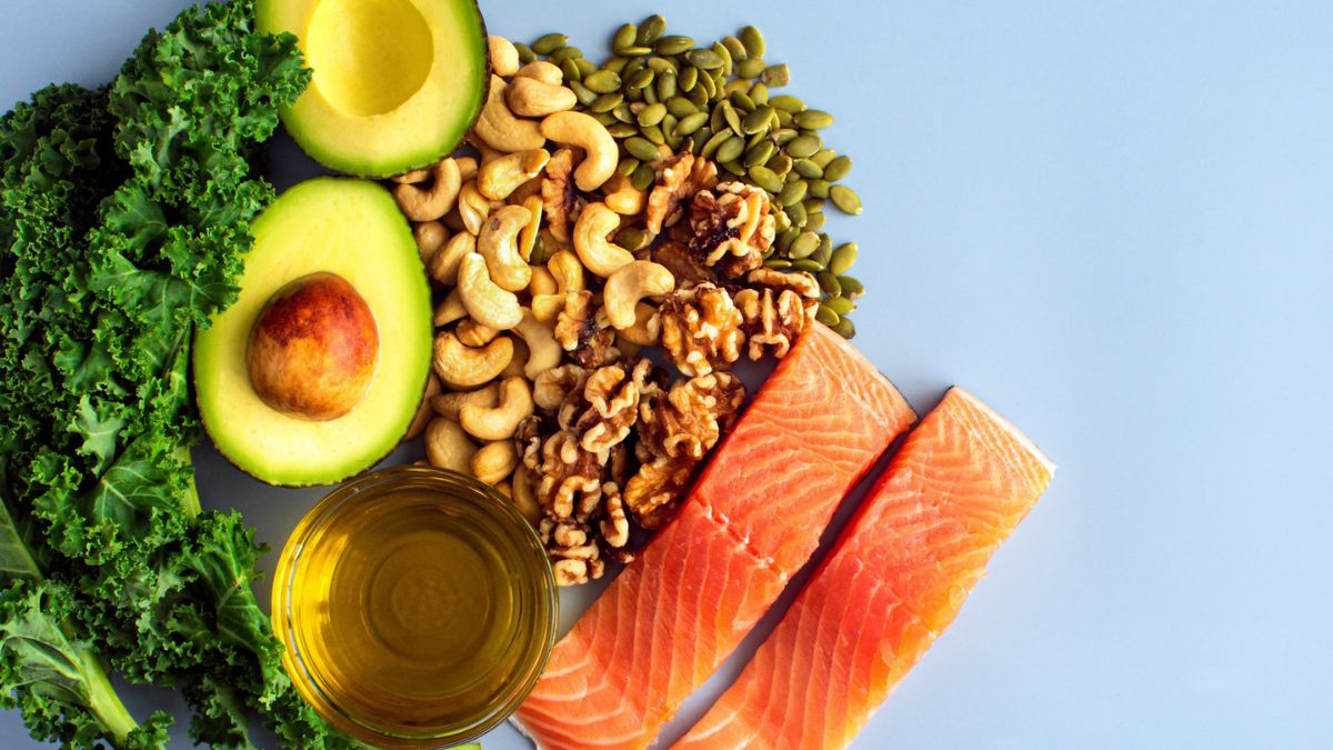 fish, nuts, seeds, vegetables, and oil rich in omega-3 nutrients, all foods that important for longevity