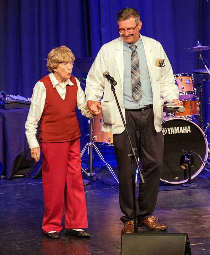 Margaret Kerry and Floyd the Barber cosplayer Allan Newsome at Mayberry Days®