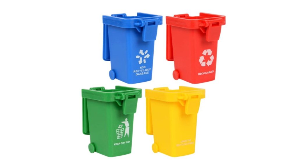 mini trash and recycling bin