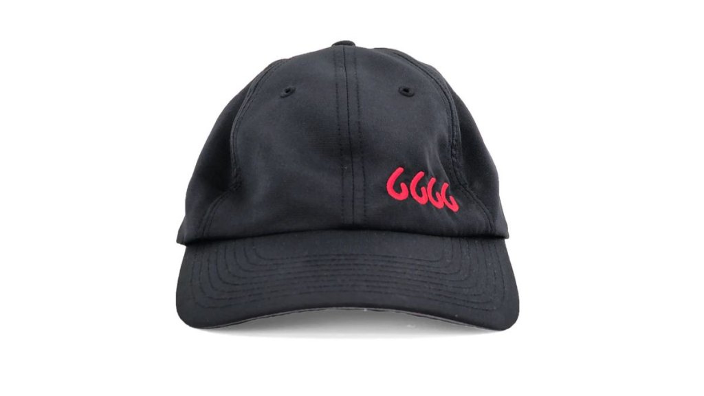 A black golf cap