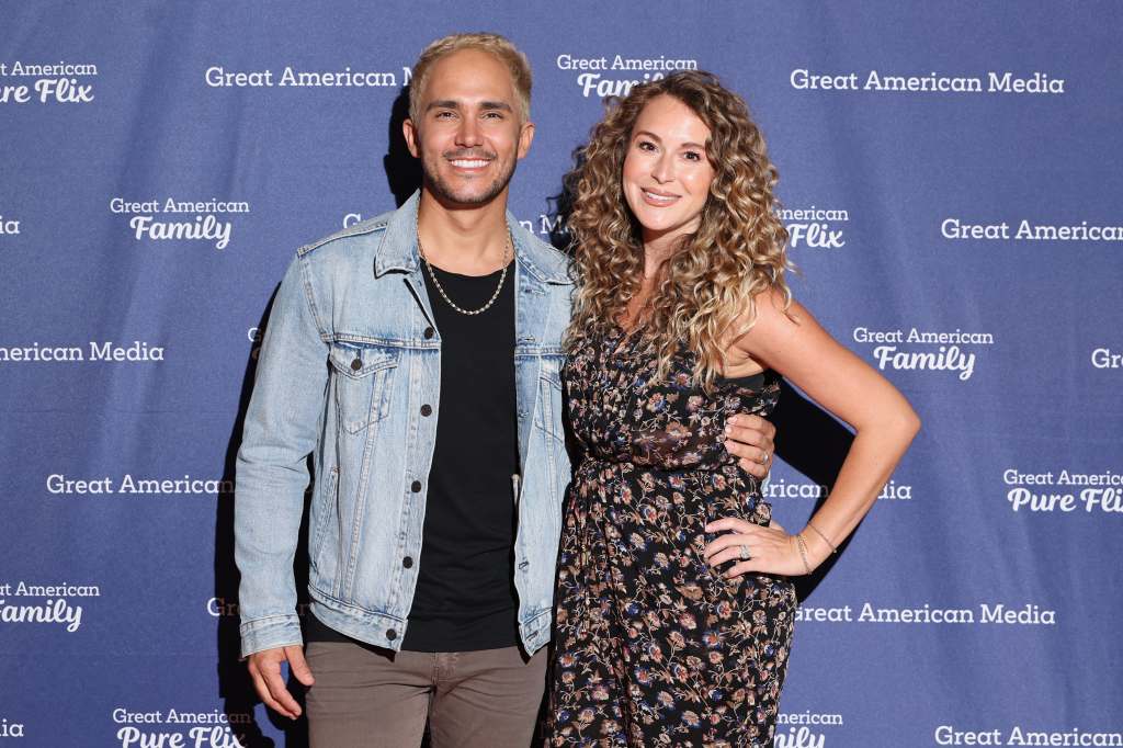 Alexa and Carlos PenaVega at a screening of Great American Family's Mr. Manhattan in 2024