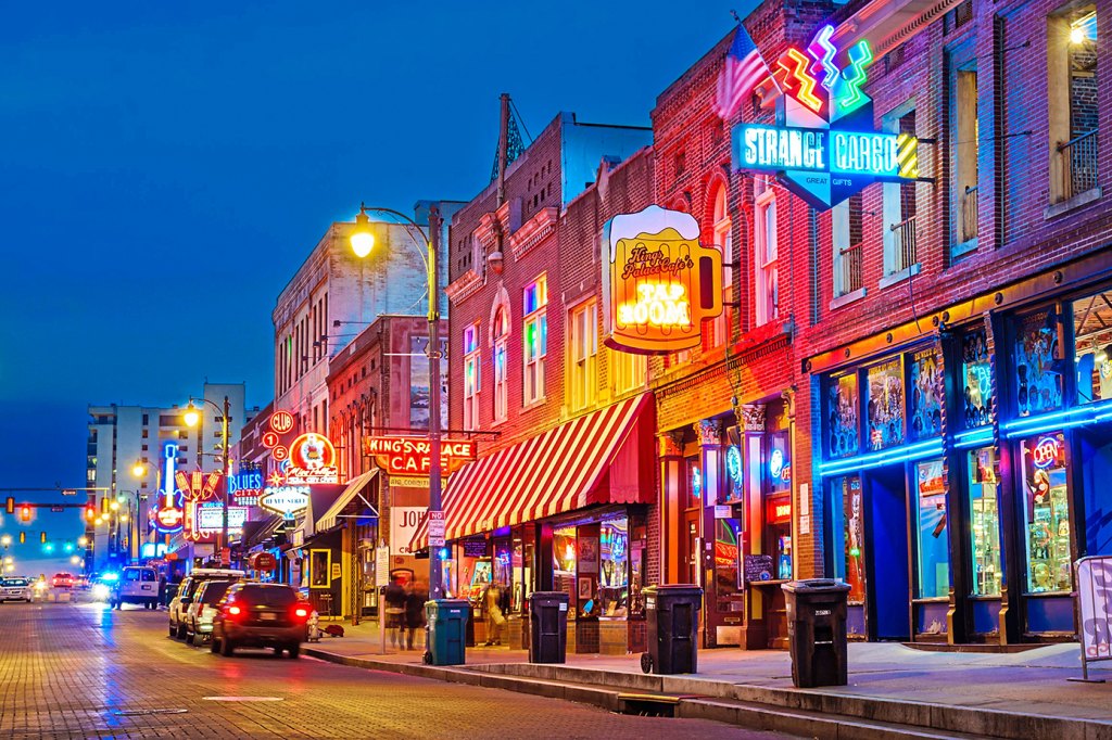 The iconic lights of Beale Street