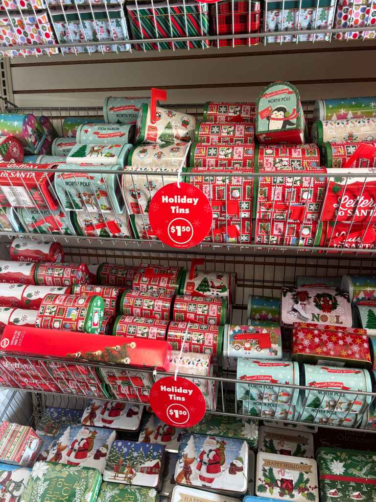 Dollar Tree Christmas Cookie Tins