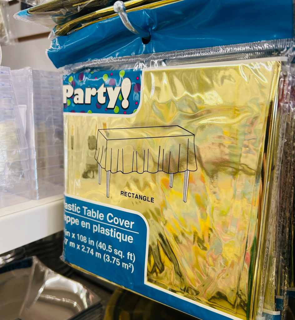 Gold tablecloth