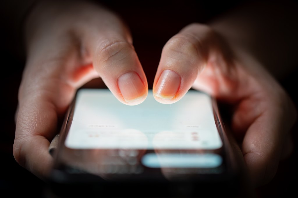 A woman on a smartphone