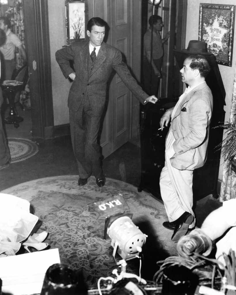 Frank Capra and James Stewart on the set of It's a Wonderful Life