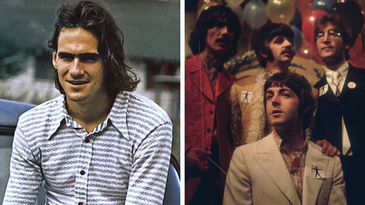 Left: James Taylor in 1971; Right: The Beatles in 1967