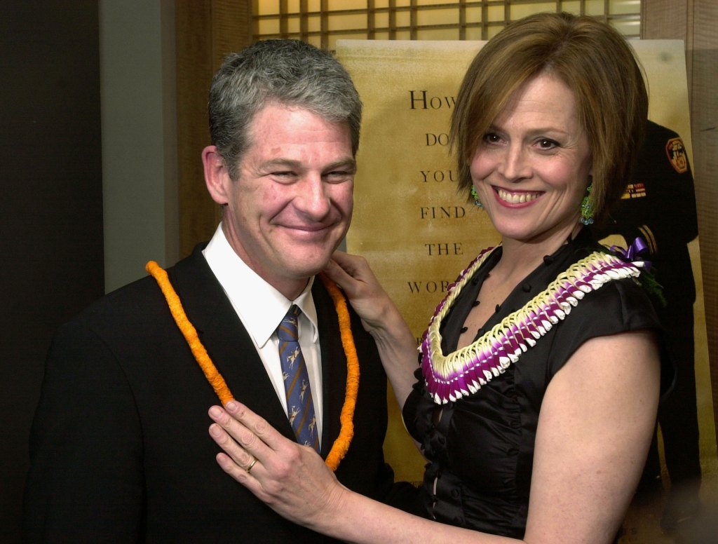 Jim Simpson and Sigourney Weaver in 2003