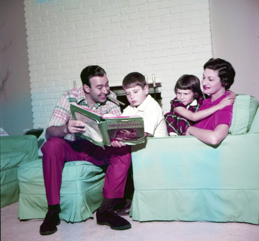 Carl Reiner and family, from left: Carl Reiner, Rob Reiner, Annie Reiner, Estelle Reiner, 1950s