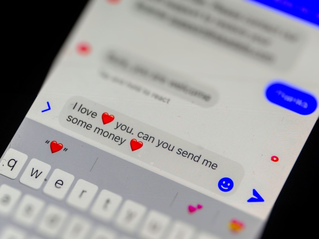 Romance fraud text